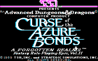 Curse of The Azure Bonds Title Screen